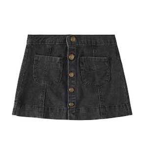 ✨ Rylee + Cru Black Denim Button Front Skirt | Girls 10–12Y ✨